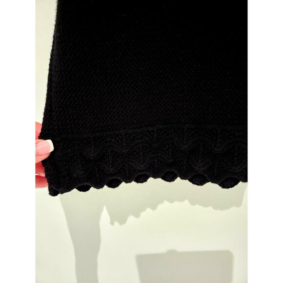 Tahari Size XL Black Sweater Short Sleeve Minimalist Dark Academia #768 - Picture 5 of 6